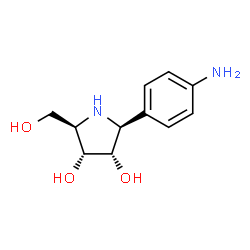 ChemSpider 2D Image | (2S,3S,4R,5R)-2-(4-aminophenyl)-5-hydroxymethylpyrrolidine-3,4-diol | C11H16N2O3