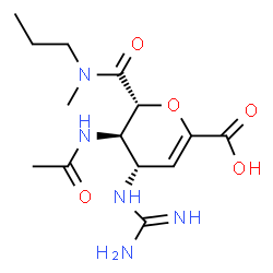 ChemSpider 2D Image | 4-ACETYL-4-GUANIDINO-6-METHYL(PROPYL)CARBOXAMIDE-4,5-DIHYDRO-2H-PYRAN-2-CARBOXYLIC ACID | C14H23N5O5