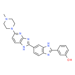 ChemSpider 2D Image | 3-[5-[5-(4-METHYL-PIPERAZIN-1-YL)-1H-IMIDAZO[4,5-B]PYRIDIN-2-YL]-BENZIMIDAZOL-2-YL]-PHENOL | C24H23N7O