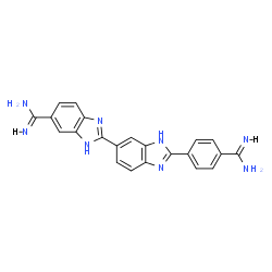 ChemSpider 2D Image | 5-AMIDINO-2-[2-(4-AMIDINOPHENYL)-5-BENZIMIDAZOLYL]BENZIMIDAZOLE | C22H18N8