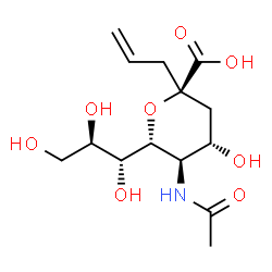 ChemSpider 2D Image | (6R)-5-Acetamido-2-allyl-2,6-anhydro-3,5-dideoxy-6-[(1R,2R)-1,2,3-trihydroxypropyl]-L-lyxo-hexonic acid | C14H23NO8