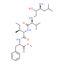 ChemSpider 2D Image | Methyl N-[(2S,3S)-3-amino-2-hydroxy-5-methylhexyl]-L-valyl-L-isoleucyl-L-phenylalaninate | C28H48N4O5