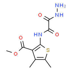 ChemSpider 2D Image | Methyl 2-{[hydrazino(oxo)acetyl]amino}-4,5-dimethyl-3-thiophenecarboxylate | C10H13N3O4S