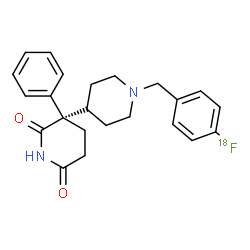 ChemSpider 2D Image | (3S)-1'-[4-(~18~F)Fluorobenzyl]-3-phenyl-3,4'-bipiperidine-2,6-dione | C23H2518FN2O2