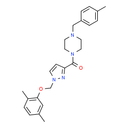 ChemSpider 2D Image | {1-[(2,5-Dimethylphenoxy)methyl]-1H-pyrazol-3-yl}[4-(4-methylbenzyl)-1-piperazinyl]methanone | C25H30N4O2
