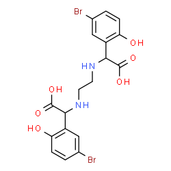 ChemSpider 2D Image | 2,2'-(1,2-Ethanediyldiimino)bis[(5-bromo-2-hydroxyphenyl)acetic acid] | C18H18Br2N2O6