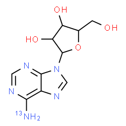 ChemSpider 2D Image | 9-Pentofuranosyl-9H-purin-6-(~13~N)amine | C10H13N413NO4