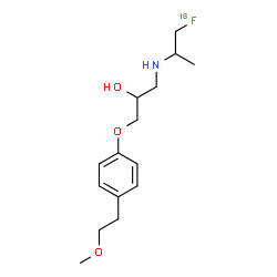 ChemSpider 2D Image | 1-{[1-(~18~F)Fluoro-2-propanyl]amino}-3-[4-(2-methoxyethyl)phenoxy]-2-propanol | C15H2418FNO3
