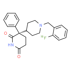 ChemSpider 2D Image | (3S)-1'-[2-(~18~F)Fluorobenzyl]-3-phenyl-3,4'-bipiperidine-2,6-dione | C23H2518FN2O2