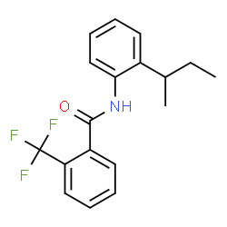 ChemSpider 2D Image | N-(2-sec-Butylphenyl)-2-(trifluoromethyl)benzamide | C18H18F3NO