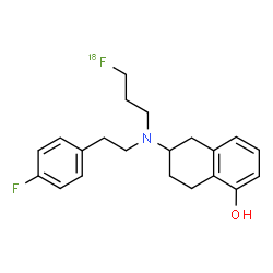 ChemSpider 2D Image | 6-{[2-(4-Fluorophenyl)ethyl][3-(~18~F)fluoropropyl]amino}-5,6,7,8-tetrahydro-1-naphthalenol | C21H25F18FNO