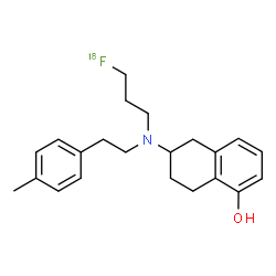 ChemSpider 2D Image | 6-{[3-(~18~F)Fluoropropyl][2-(4-methylphenyl)ethyl]amino}-5,6,7,8-tetrahydro-1-naphthalenol | C22H2818FNO