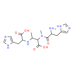 ChemSpider 2D Image | N-{1-Carboxy-1-[histidyl(methyl)amino]-2-propanyl}histidine | C17H25N7O5