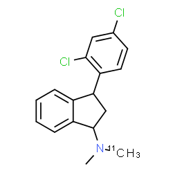 ChemSpider 2D Image | 3-(2,4-Dichlorophenyl)-N-methyl-N-(~11~C)methyl-1-indanamine | C1611CH17Cl2N