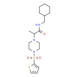 ChemSpider 2D Image | N-(Cyclohexylmethyl)-2-[4-(2-thienylsulfonyl)-1-piperazinyl]propanamide | C18H29N3O3S2