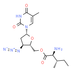 ChemSpider 2D Image | 3'-Azido-3'-deoxy-5'-O-L-isoleucylthymidine | C16H24N6O5