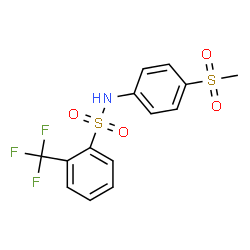 ChemSpider 2D Image | N-[4-(Methylsulfonyl)phenyl]-2-(trifluoromethyl)benzenesulfonamide | C14H12F3NO4S2