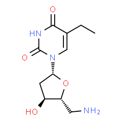 ChemSpider 2D Image | 5'-Amino-2',5'-dideoxy-5-ethyluridine | C11H17N3O4