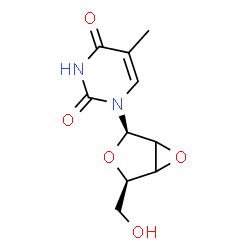 ChemSpider 2D Image | 1-(2,3-Anhydro-beta-D-glycero-pentofuranosyl)-5-methyl-2,4(1H,3H)-pyrimidinedione | C10H12N2O5