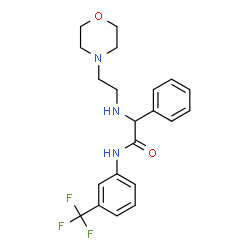 ChemSpider 2D Image | 2-{[2-(4-Morpholinyl)ethyl]amino}-2-phenyl-N-[3-(trifluoromethyl)phenyl]acetamide | C21H24F3N3O2