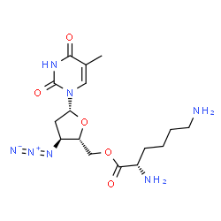 ChemSpider 2D Image | 3'-Azido-3'-deoxy-5'-O-L-lysylthymidine | C16H25N7O5