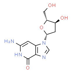 ChemSpider 2D Image | 6-Amino-1-(2-deoxy-beta-D-erythro-pentofuranosyl)-1,5-dihydro-4H-imidazo[4,5-c]pyridin-4-one | C11H14N4O4