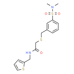 ChemSpider 2D Image | 2-{[3-(Dimethylsulfamoyl)benzyl]sulfanyl}-N-(2-thienylmethyl)acetamide | C16H20N2O3S3