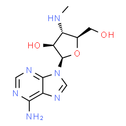 ChemSpider 2D Image | 9-[3-Deoxy-3-(methylamino)-beta-D-arabinofuranosyl]-9H-purin-6-amine | C11H16N6O3