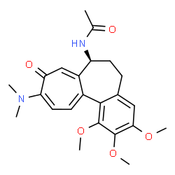 ChemSpider 2D Image | N-[(7S)-10-(Dimethylamino)-1,2,3-trimethoxy-9-oxo-5,6,7,9-tetrahydrobenzo[a]heptalen-7-yl]acetamide | C23H28N2O5