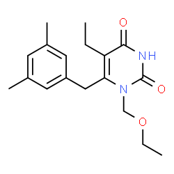 ChemSpider 2D Image | 1-ethoxymethyl-5-ethyl-6-(3,5-dimethylbenzyl)uracil | C18H24N2O3