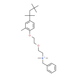ChemSpider 2D Image | N-Benzyl-N,N-dimethyl-2-{2-[2-methyl-4-(2,4,4-trimethyl-2-pentanyl)phenoxy]ethoxy}ethanaminium | C28H44NO2