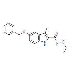 ChemSpider 2D Image | 5-(Benzyloxy)-N'-isopropyl-3-methyl-1H-indole-2-carbohydrazide | C20H23N3O2