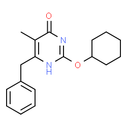 ChemSpider 2D Image | 6-benzyl-2-(cyclohexyloxy)-5-methylpyrimidin-4-ol | C18H22N2O2