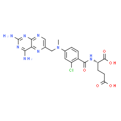 ChemSpider 2D Image | N-(2-Chloro-4-{[(2,4-diamino-6-pteridinyl)methyl](methyl)amino}benzoyl)-L-glutamic acid | C20H21ClN8O5