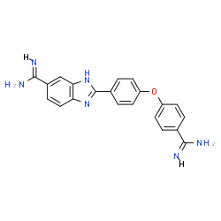 ChemSpider 2D Image | 4-[4-(5-Amidino-2-benzimidazolyl)phenoxy]benzamidine | C21H18N6O