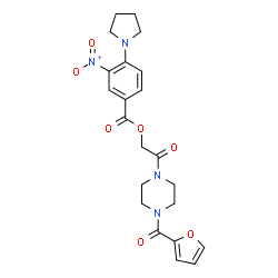 ChemSpider 2D Image | 2-[4-(2-Furoyl)-1-piperazinyl]-2-oxoethyl 3-nitro-4-(1-pyrrolidinyl)benzoate | C22H24N4O7