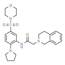 ChemSpider 2D Image | 2-(3,4-Dihydro-2(1H)-isoquinolinyl)-N-[5-(4-morpholinylsulfonyl)-2-(1-pyrrolidinyl)phenyl]acetamide | C25H32N4O4S