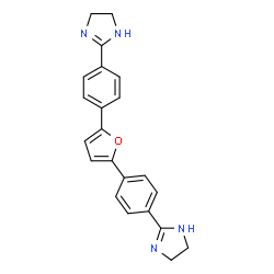 ChemSpider 2D Image | 2,2'-(2,5-Furandiyldi-4,1-phenylene)bis(4,5-dihydro-1H-imidazole) | C22H20N4O