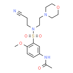 ChemSpider 2D Image | N-(3-{(2-Cyanoethyl)[2-(4-morpholinyl)ethyl]sulfamoyl}-4-methoxyphenyl)acetamide | C18H26N4O5S