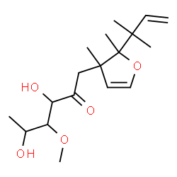 ChemSpider 2D Image | 1,6-Dideoxy-1-[2,3-dimethyl-2-(2-methyl-3-buten-2-yl)-2,3-dihydro-3-furanyl]-4-O-methylhex-2-ulose | C18H30O5