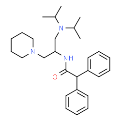 ChemSpider 2D Image | N-[1-(Diisopropylamino)-3-(1-piperidinyl)-2-propanyl]-2,2-diphenylacetamide | C28H41N3O