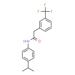 ChemSpider 2D Image | N-(4-Isopropylphenyl)-2-[3-(trifluoromethyl)phenyl]acetamide | C18H18F3NO