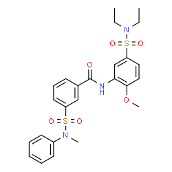 ChemSpider 2D Image | N-[5-(Diethylsulfamoyl)-2-methoxyphenyl]-3-[methyl(phenyl)sulfamoyl]benzamide | C25H29N3O6S2