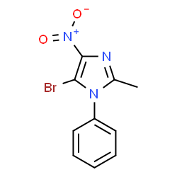 ChemSpider 2D Image | 1-phenyl-2-methyl-4-nitro-5-bromoimidazole | C10H8BrN3O2