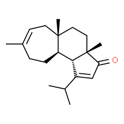 ChemSpider 2D Image | (3aS,5aS,10aR,10bS)-1-Isopropyl-3a,5a,8-trimethyl-4,5,5a,6,9,10,10a,10b-octahydrocyclohepta[e]inden-3(3aH)-one | C20H30O