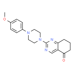 ChemSpider 2D Image | 2-[4-(4-Methoxyphenyl)-1-piperazinyl]-7,8-dihydro-5(6H)-quinazolinone | C19H22N4O2