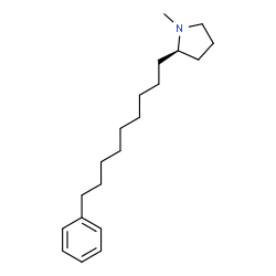 ChemSpider 2D Image | (2R)-1-Methyl-2-(9-phenylnonyl)pyrrolidine | C20H33N