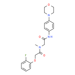 ChemSpider 2D Image | N~2~-[(2-Fluorophenoxy)acetyl]-N~2~-methyl-N-[4-(4-morpholinyl)phenyl]glycinamide | C21H24FN3O4