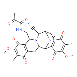 ChemSpider 2D Image | N-{[12-Cyano-7,18-dimethoxy-6,17,21-trimethyl-5,8,16,19-tetraoxo-11,21-diazapentacyclo[11.7.1.0~2,11~.0~4,9~.0~15,20~]henicosa-4(9),6,15(20),17-tetraen-10-yl]methyl}-2-oxopropanamide | C29H30N4O8