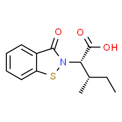 ChemSpider 2D Image | (2S,3S)-3-Methyl-2-(3-oxo-1,2-benzothiazol-2(3H)-yl)pentanoic acid | C13H15NO3S